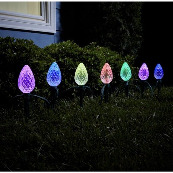 GE Color Effects 8-Marker Color Changing Christmas Light Bulb Pathway Markers - Picture 1 of 5